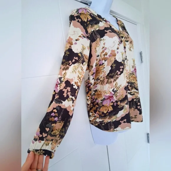 Soyaconcept/ Floral Print Blouse/ Violet Mist Combi./ Size US L - Picture 5 of 12